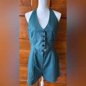 Zara Teal Halter Jumpsuit